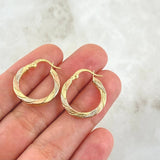 Hoop Earrings  Yussy 2.35gr / 2.5cm / Dotted Three Golds 18K Yellow Gold