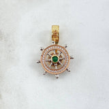 Pendant Timon Movil 4.05gr / 2.7cm / White and Green Zircons Three 18K Golds