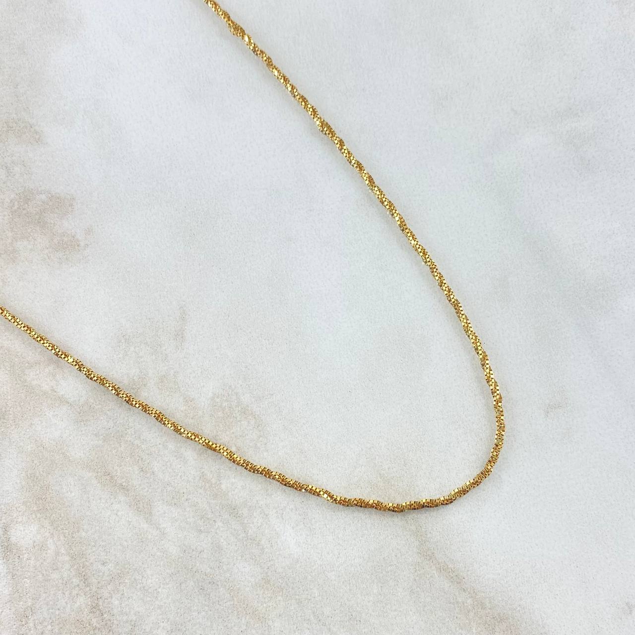 Cadena Veneciana En Espiral 3.1gr / 45cm / 1.2mm Oro Amarillo +3 18K