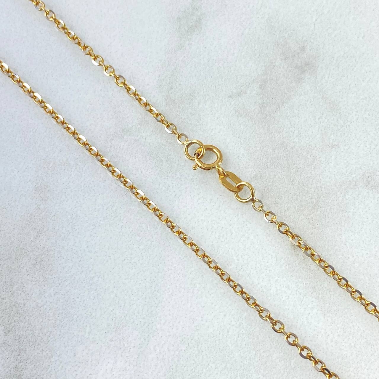 Cadena Roll-On 2.85gr / 45cm / 1.6mm Dos Oros Amarillo Blanco +3 18K