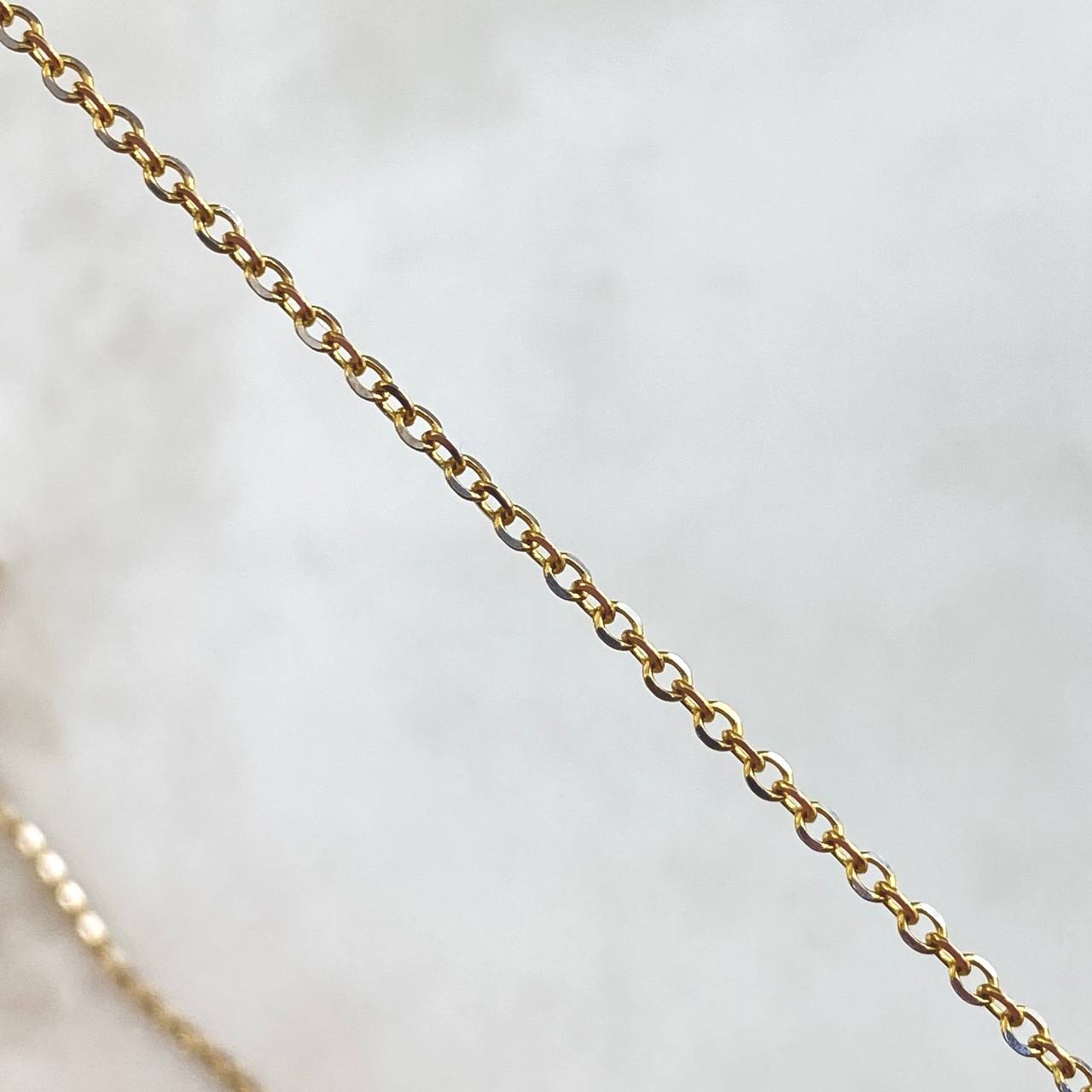 Rolo Chain 3.1gr / 50cm / 1.6mm Two Tone Yellow White +3 18K