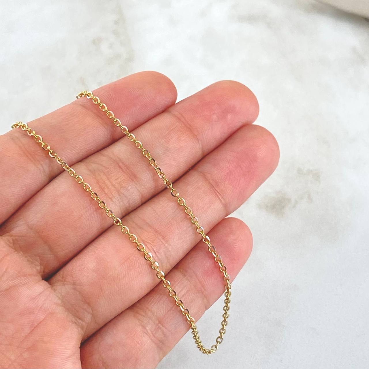 Cadena Roll-On 2.85gr / 45cm / 1.6mm Dos Oros Amarillo Blanco +3 18K