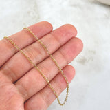 Cadena Roll-On 2.85gr / 45cm / 1.6mm Dos Oros Amarillo Blanco +3 18K