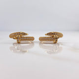 Hoop Earrings Nail 5.95gr / 1.8cm / White Zircons 18K Yellow Gold #