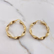 Hoop Earrings Amber 3.95gr / 3cm / Twisted 18K Yellow Gold #