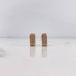 Hoop Earrings Rustic 3.5gr / 1.2cm / White Zircons 18K Yellow Gold #