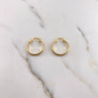 Hoop Earrings Kuki 1.7gr / 2.3cm / Striped 18K Yellow Gold #