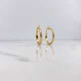 Hoop Earrings Kuki 1.7gr / 2.3cm / Striped 18K Yellow Gold #