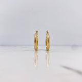 Hoop Earrings Kuki 1.7gr / 2.3cm / Striped 18K Yellow Gold #