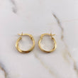 Hoop Earrings Fairy 1.45gr / 1.4cm / Striped 18K Yellow Gold #