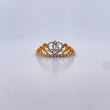 Heart Crown Ring 15's 2.55gr / T10 3/4/ White Zircons Two 18K Yellow and White Golds $