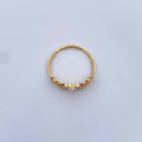 Heart Crown Ring 15's 2.55gr / T10 3/4/ White Zircons Two 18K Yellow and White Golds $