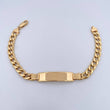 Pulso Cubano 17.5gr / 22cm / 7.5mm Placa Rectangular Lisa Oro Amarillo +0 18K $