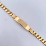Pulso Cubano 17.5gr / 22cm / 7.5mm Placa Rectangular Lisa Oro Amarillo +0 18K $