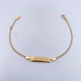Pulso Espiga 1.25gr / 15.8cm / 2mm Placa Rectangular Oro Amarillo +3 18K $