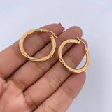 Hoop Earrings Mary 2.8gr / 3cm / Striped 18K Yellow Gold $