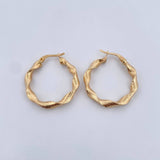 Hoop Earrings Snake 2.75gr / 2.8cm / Twisted 18K Yellow Gold $