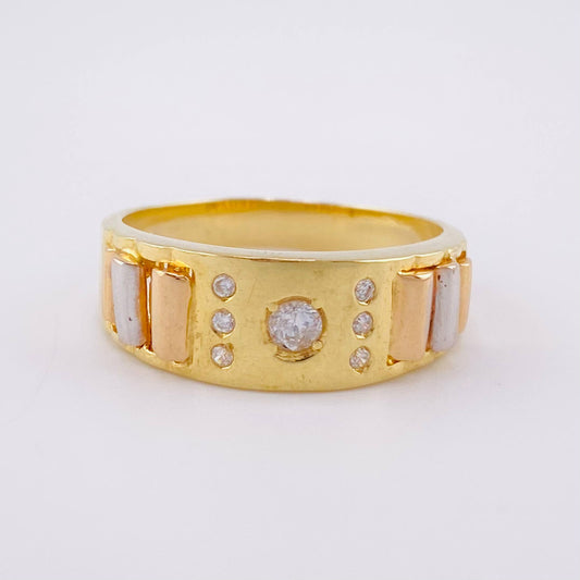Solitaire Ring Bolumba 5.3g / T9 1/2 Three Golds 18K