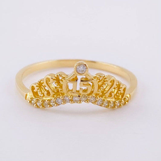 Anillo Corona 15's 2.05g / T8 Oro Amarillo 18K