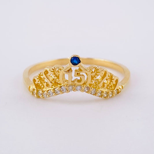 Anillo Corona 15's 1.95g / T7 3/4 Oro Amarillo 18K