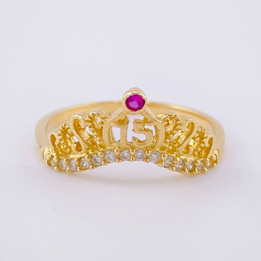 Anillo Corona 15's 1.85g / T7 Oro Amarillo 18K