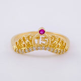 Anillo Corona 15's 1.85g / T7 Oro Amarillo 18K
