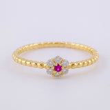 Bubble Flower Ring 1.5g / T6 1/4 Yellow Gold 18K