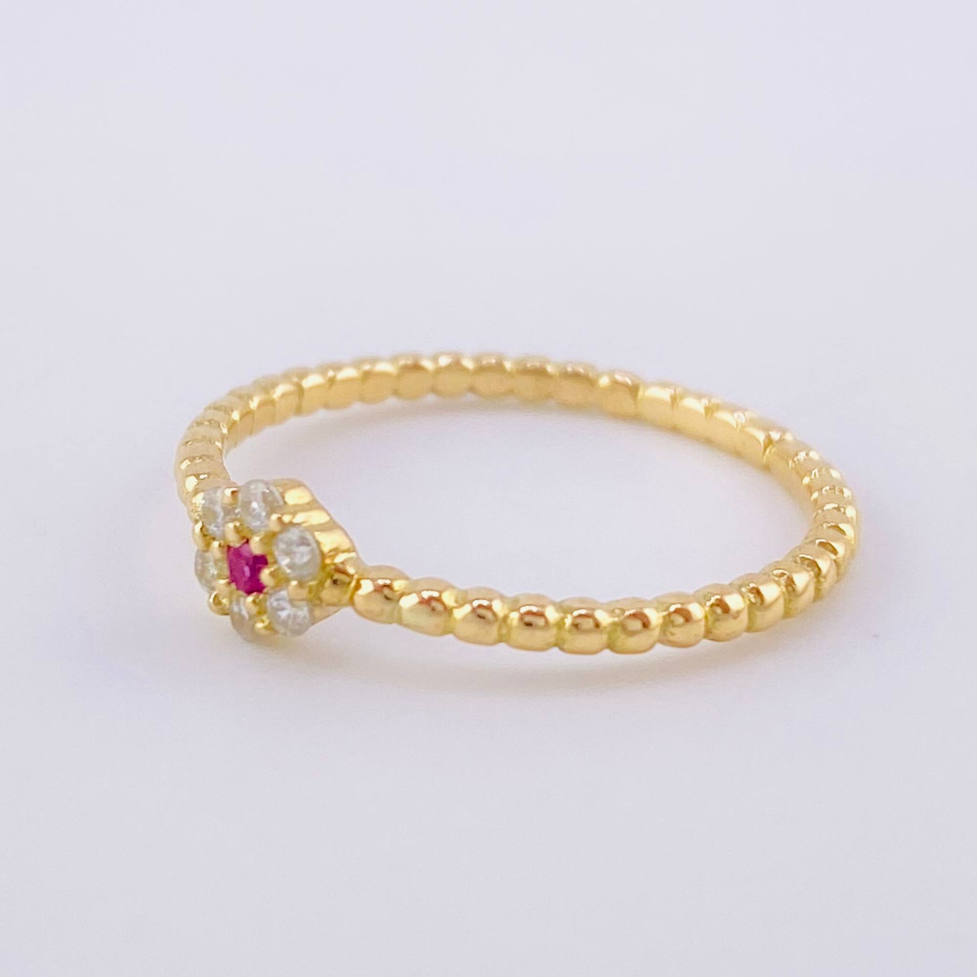 Bubble Flower Ring 1.5g / T6 1/4 Yellow Gold 18K