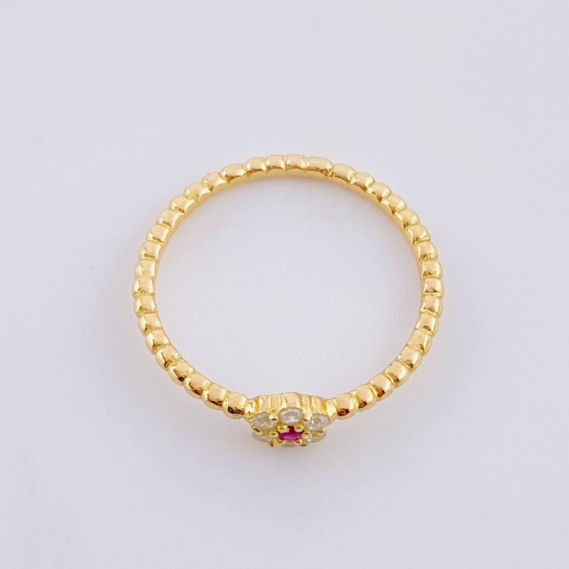 Bubble Flower Ring 1.5g / T6 1/4 Yellow Gold 18K