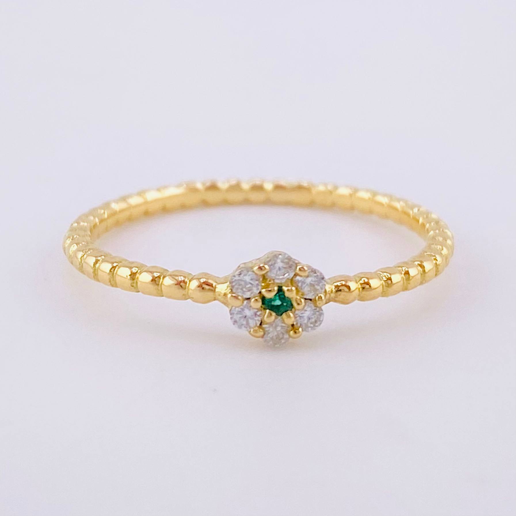 Bubble Flower Ring 1.55g / T7 Yellow Gold 18K