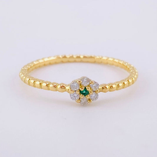 Anillo Burbuja Flor 1.55g / T7 Oro Amarillo 18K