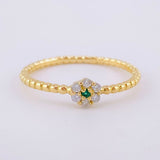 Bubble Flower Ring 1.55g / T7 Yellow Gold 18K