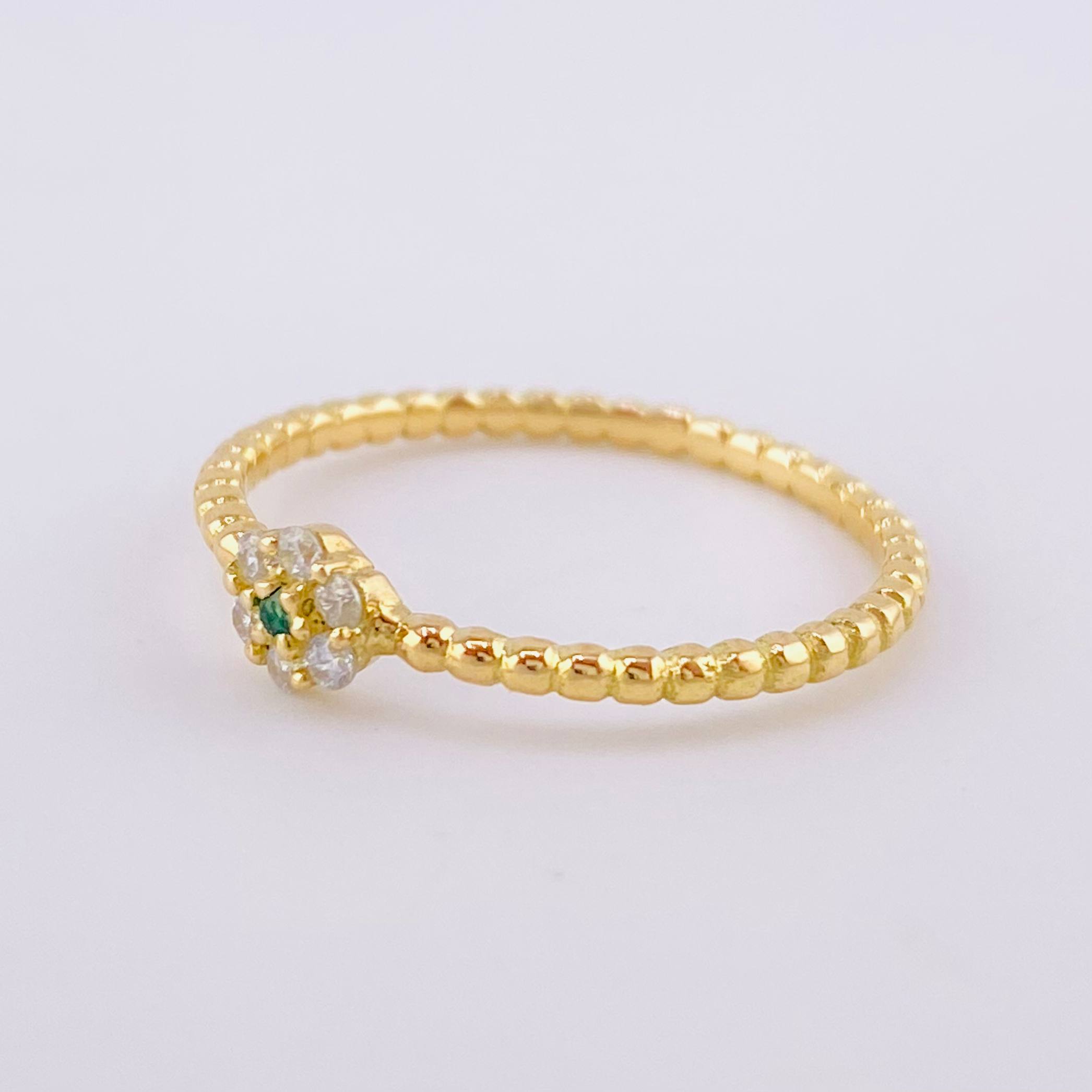 Bubble Flower Ring 1.55g / T7 Yellow Gold 18K