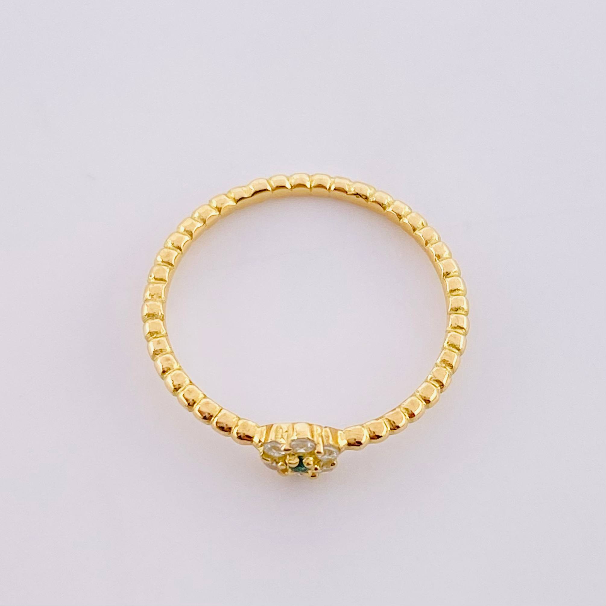 Anillo Burbuja Flor 1.45g / T6 Oro Amarillo 18K