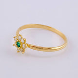 Anillo Solitario Flor 7 Petalos 1.3g / T6 Oro Amarillo 18K