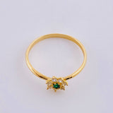 Anillo Solitario Flor 7 Petalos 1.3g / T6 Oro Amarillo 18K