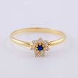 Solitaire Flower Ring 7 Petals 1.25g / T6 1/2 Yellow Gold 18K