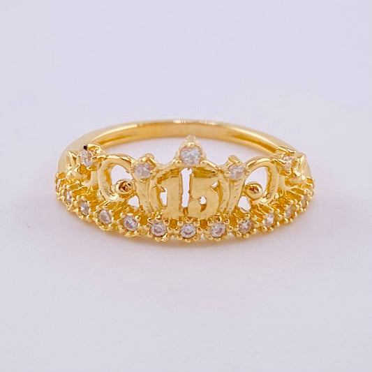 Anillo Corona 15's 2.55g / T6 3/4 Oro Amarillo 18K