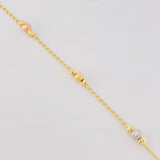 Diamond Cut Military Style Bracelet 2.2g / 7 1/4 in / 1.4mm Three Golds 18K