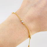 Diamond Cut Military Style Bracelet 2.2g / 7 1/4 in / 1.4mm Three Golds 18K