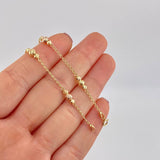 Diamond Cut Military Style Bracelet 2.2g / 7 1/4 in / 1.4mm Three Golds 18K