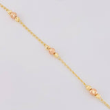 Pulso Tipo Militar Diamantado 2.2g / 7 1/4 in / 1.4mm Dos Oros Amarillo Rosa 18K