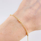Diamond Cut Military Type Bracelet 2.15g / 7 1/4 in / 1.4mm Two-Tone Yellow Rose 18K Gold