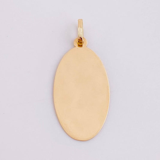 Pendant Oval Plate 0.75g / 1 1/4 in 18K Yellow Gold