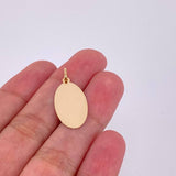 Dije Placa Ovalada 0.9g / 1 1/4 in Oro Amarillo 18K