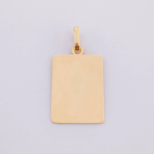 Pendant Square Plate 1g / 1 in Yellow Gold 18K