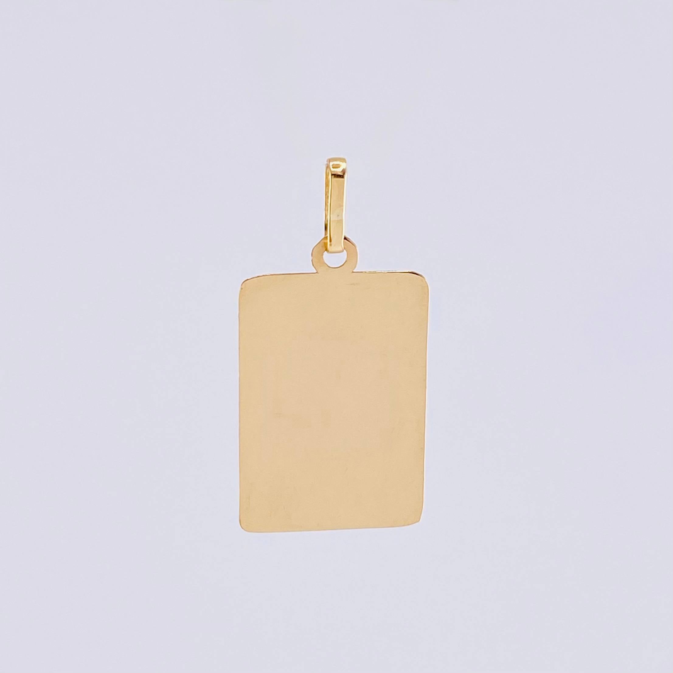 Square Pendant 0.85g / 1 in 18K Yellow Gold