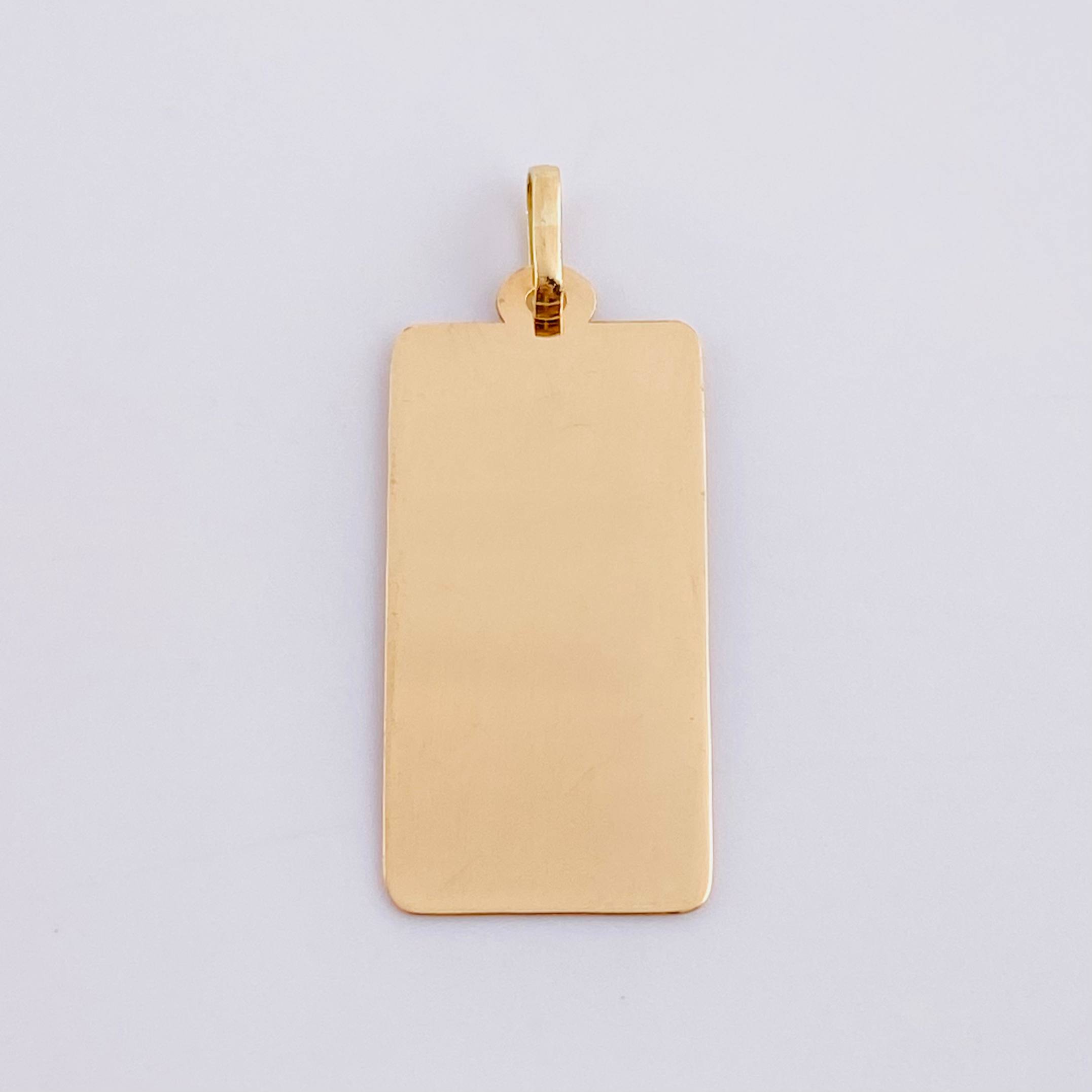 Elongated Rectangular Plate Pendant 0.95g / 1 1/4 in 18K Yellow Gold