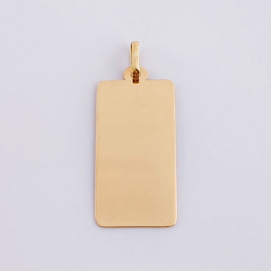 Elongated Rectangular Plate Pendant 0.95g / 1 1/4 in 18K Yellow Gold