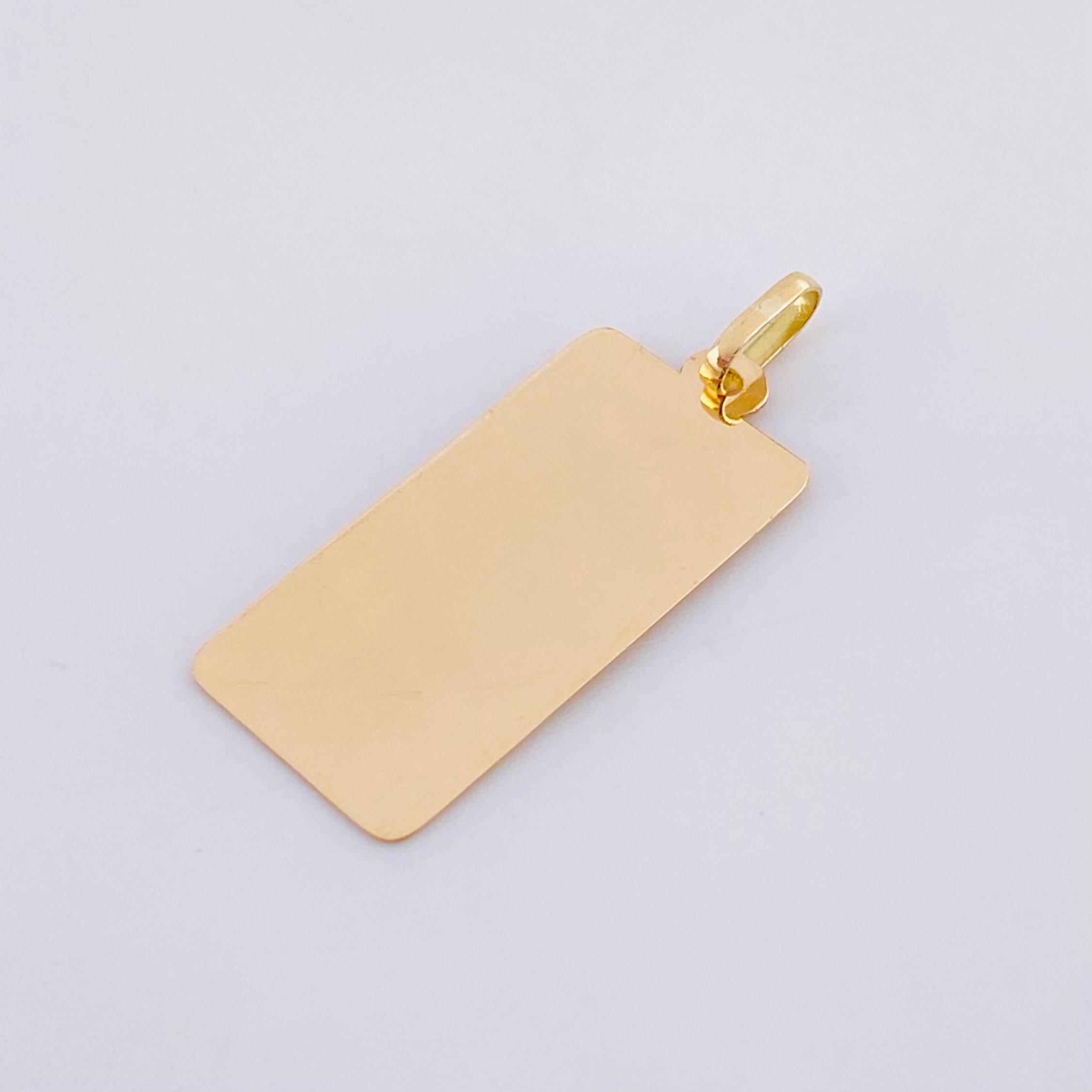 Elongated Rectangular Plate Pendant 0.95g / 1 1/4 in 18K Yellow Gold